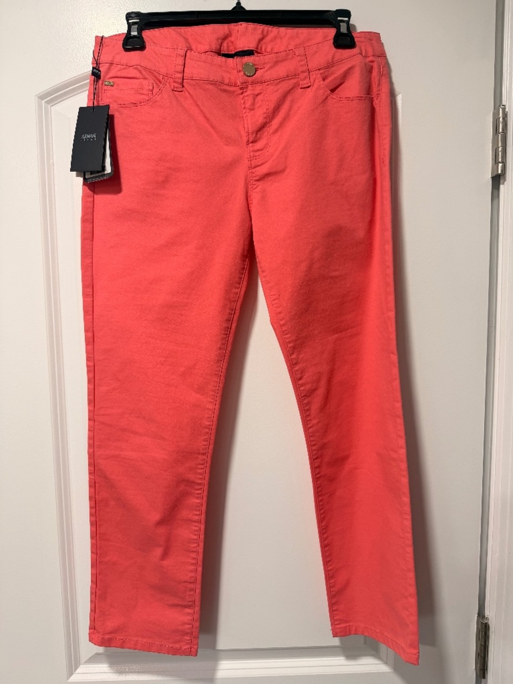 Armani Jeans Coral Pink Straight Leg Pants NWT